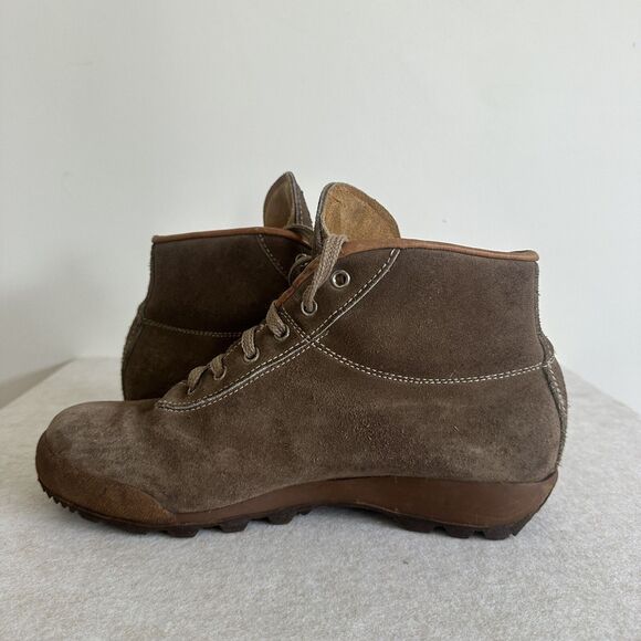 Vintage Vasque Men's Hiking Boots 7.5 Tan Brown Leather Suede Lace Ankle Italy - Picture 5 of 9